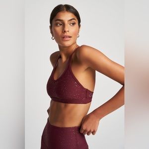 BEYOND YOGA Double Back Alloy Speckled Bra Red